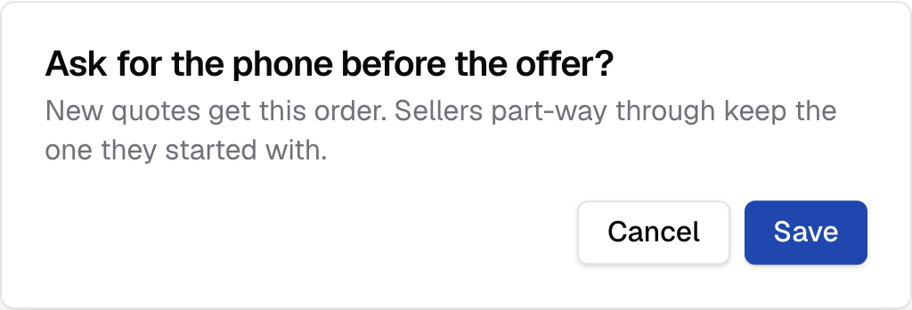 Confirming where the phone is asked